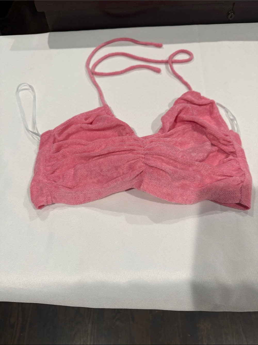 White Fox Boutique Pink Ruched Halter Bralette